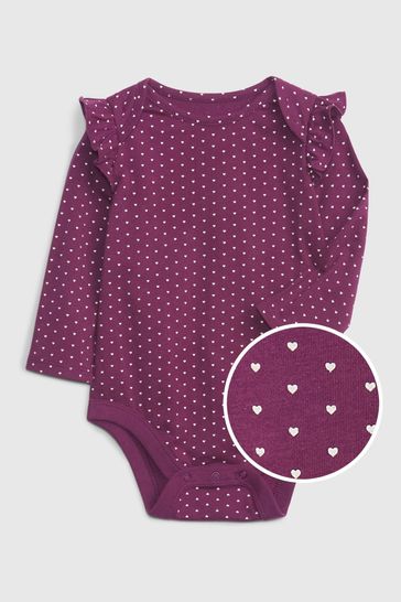 Gap Purple Organic Cotton Mix and Match Ruffle Bodysuit