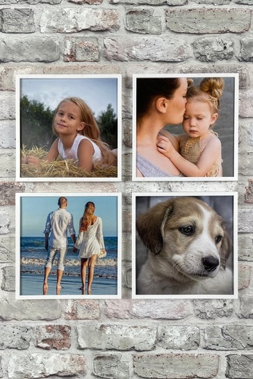 Personalised Photo Upload Set of 4 Square Frames by Izzy Rose