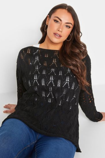 Crochet outlet jumper black