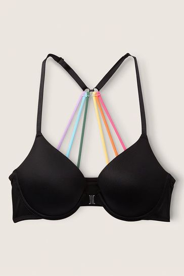 Buy Victoria's Secret PINK Pure Black Smooth Front Fastening Push Up  T-Shirt Bra from Next Ireland