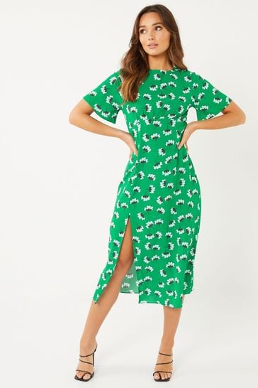 Buy Quiz Green Floral Midi Dress from Next Ireland