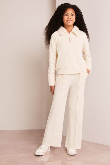 Half zip faux fur sweatshirt store