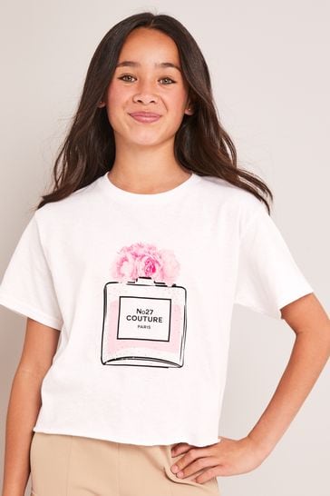 Lipsy White Perfume Graphic T-Shirt