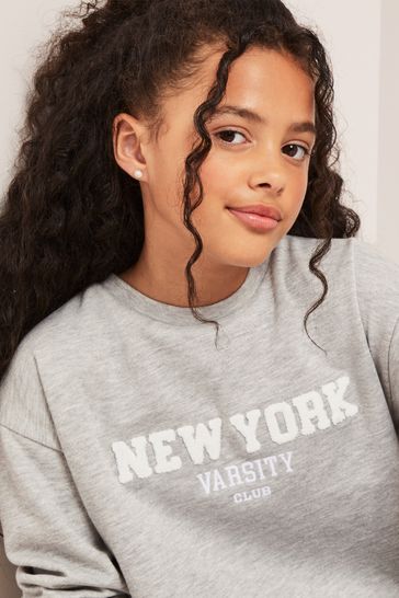 Buy Lipsy Grey Crew Neck Slogan Sweatshirt from Next Hungary