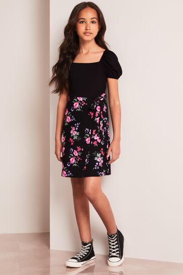 Lipsy black 2025 floral dress