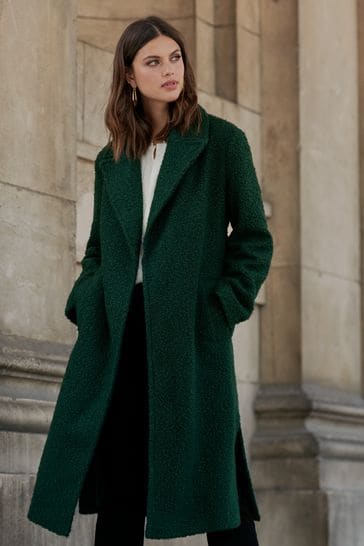 Green belted 2025 wrap coat