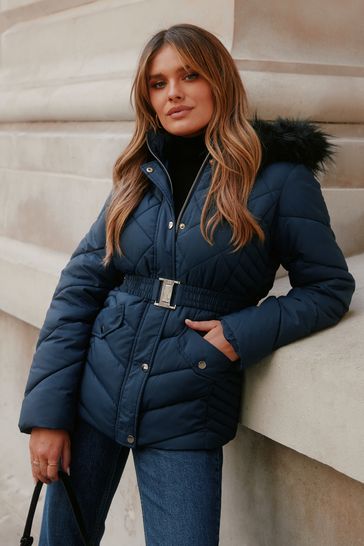 Lipsy Navy Short Puffer Coat