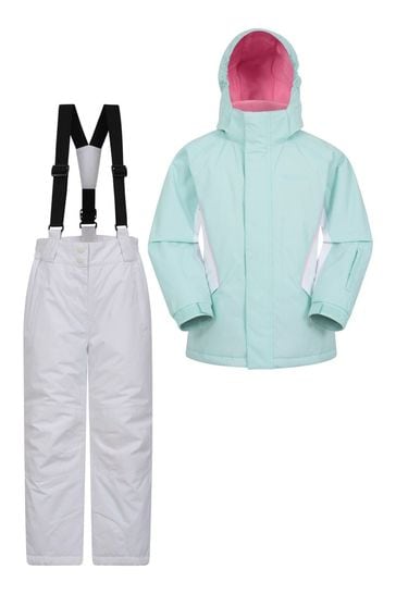 Mountain Warehouse White Kids Ski Jacket and Pant Set