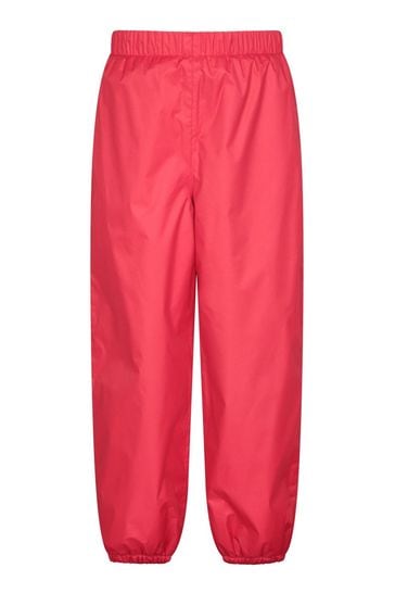 Mountain Warehouse Red Waterproof Fleece Lined Kids Trousers