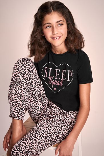Lipsy Black Sleep Long Leg Pyjama Set