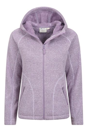 Mountain Warehouse Light Purple Nevis Womens Borg Lined Hoodie