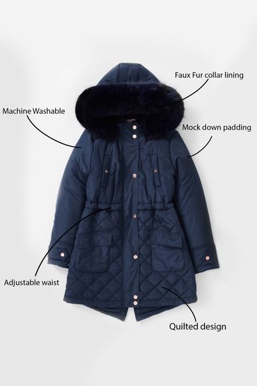 Lipsy luxe faux fur trimmed hood parka discount