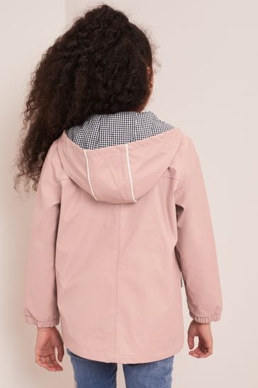Pink hooded clearance rain mac