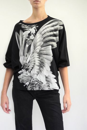 Religion Black Batwing Jersey Top