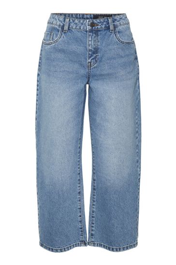 NOISY MAY Blue Amanda Regular Wide Leg Jeans