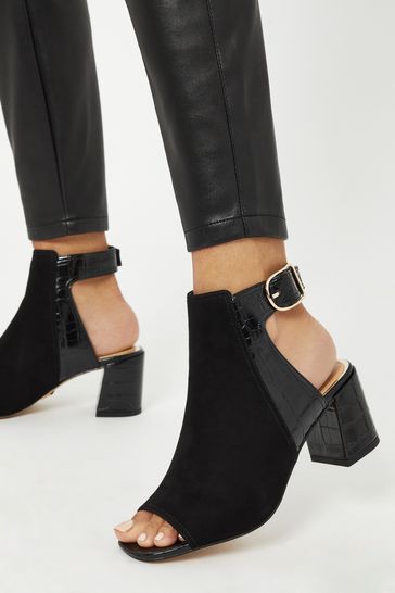 Buy Lipsy Black Wide FIt Block Heel Peep Toe Boot from Next Luxembourg