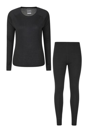 Buy Mountain Warehouse Black Talus Womens Thermal Top & Pants Set