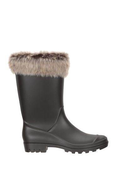 Mountain Warehouse Brown Women's Fur Trim Wellies