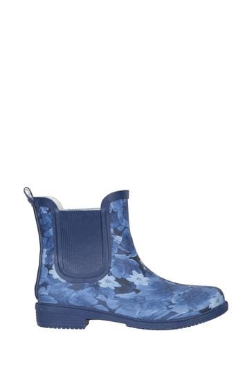 Mountain Warehouse Blue Winter Printed Rubber Womens Ankle Wellie