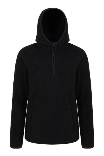 Mountain Warehouse Black Cosmos Womens Recycled Hooded Fleece