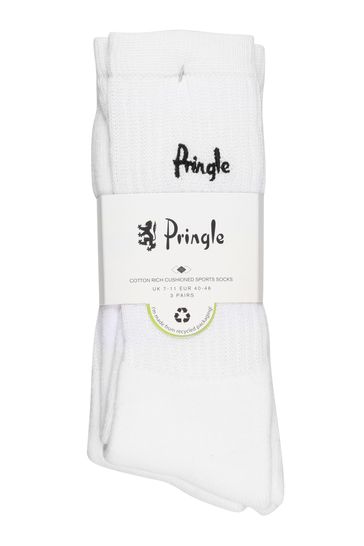 Pringle White 3pk Sport Sock