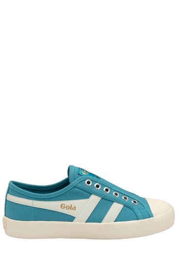 Gola Blue Ocean/Off White Ladies' Coaster Slip Canvas Lace-Up Trainers