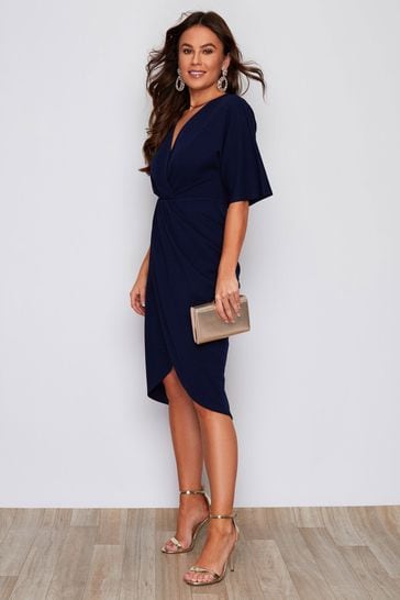 Chelsea Short Sleeve Wrap Midi Dress 