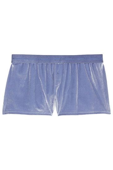 Blue top velvet shorts