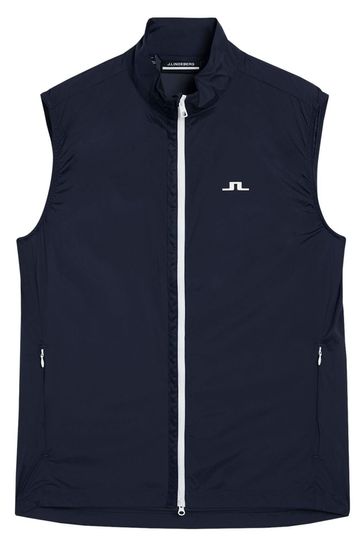 J.Lindeberg Navy Ash Light Packable Golf Vest