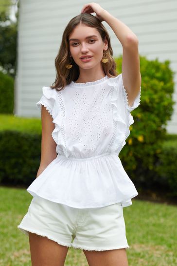 Ruffle peplum blouse on sale