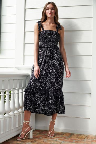 Midi black shop tie dress