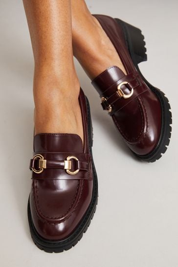 Lipsy Berry Red Chunky Snaffle Loafer