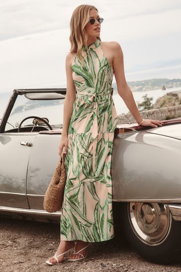 Lipsy tropical high neck maxi dress cheap