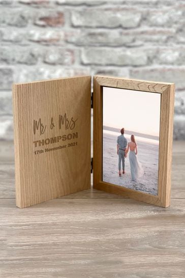 Personalised Wedding Engraved Wooden Picture Frame by Izzy Rose