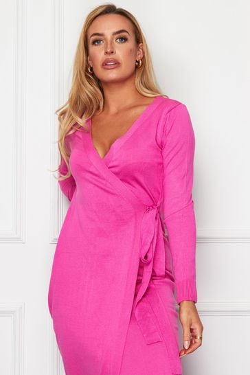 Next pink deals wrap dress