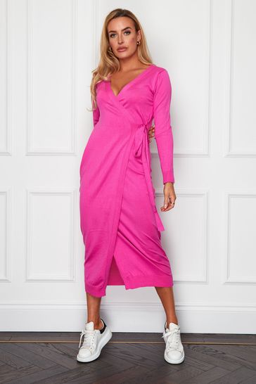 Next pink wrap dress discount