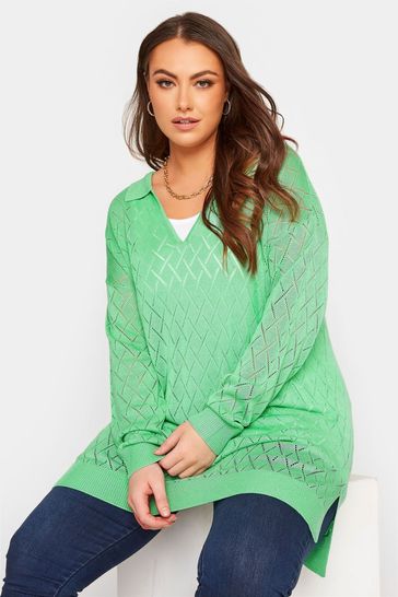 Fine Knit Collared V-Neck Jumper 
