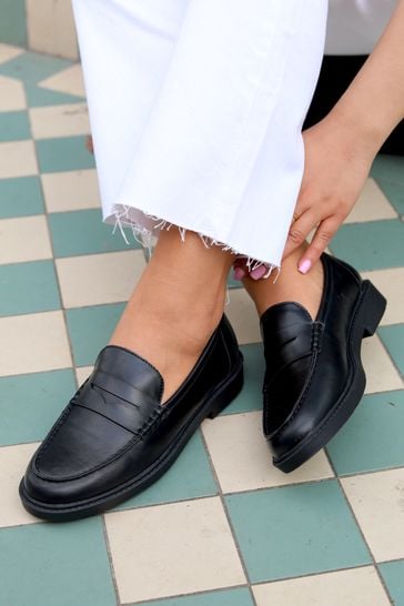 Buy Linzi Black Matte Finley Classic Penny Loafer from Next Luxembourg