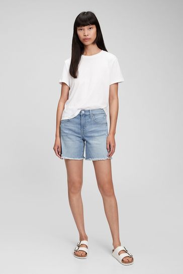 Mid rise hotsell denim shorts