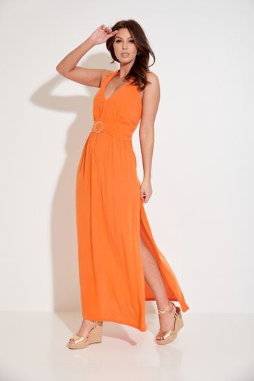 Halter overall dress clearance