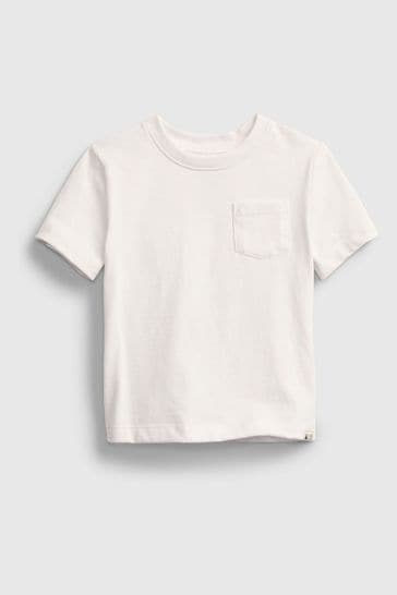 Gap White Pocket Short Sleeve Crew Neck T-Shirt (6mths-6yrs)