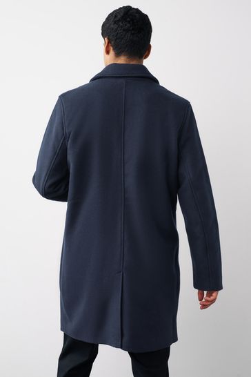 Mens navy top coat sale
