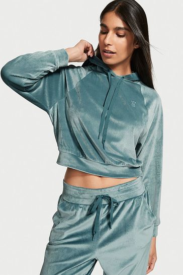 Secret Ribbed Velour Pullover Hoodie 