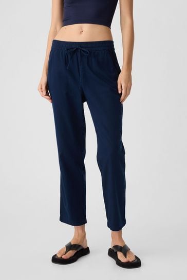 Gap Blue Easy Straight Pull-On Trousers