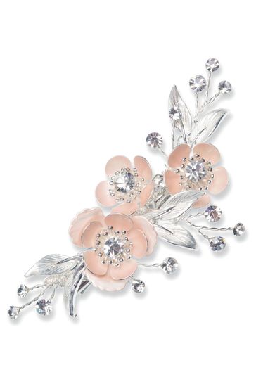 Ivory & Co Silver Spirit Crystal Pastel Enamelled Dainty Flower Clip