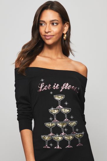Buy Lipsy Christmas Knitted Slash Neck 