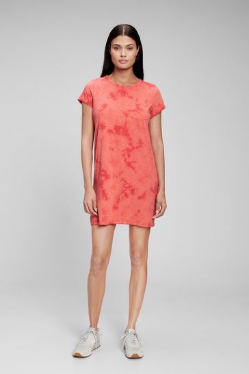 Buy Gap Pink Tie Dye Pocket T Shirt Dress from Next Luxembourg