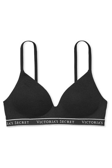 Buy Victoria's Secret Black Non Wired Logo T-Shirt Bra from Next Latvia