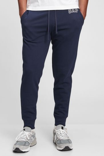 Gap Navy Blue Logo Fleece Slim Fit Pull On Joggers