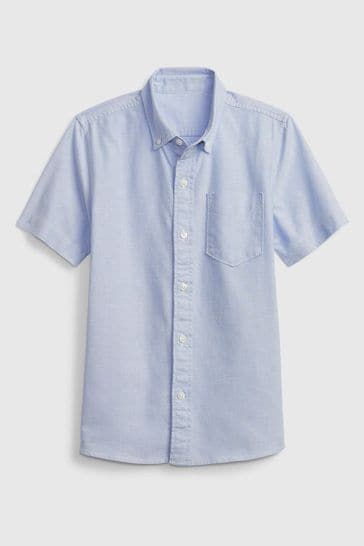 Buy Gap Blue Uniform Oxford Short Sleeve Shirt from Next Luxembourg